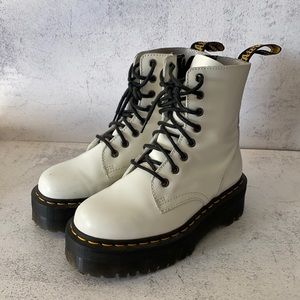 White Dr. Martens Jadon platform boots size 5